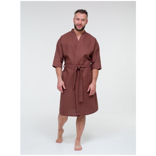 фото Халат bio-textiles, размер 44-46, коричневый