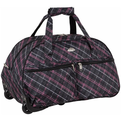 Дорожная сумка Polar на колесах, спортивная сумка, розовая клетка 59 х 34 х 32