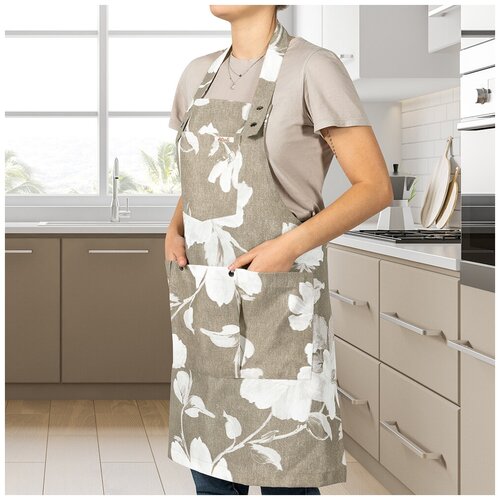 Фартук кухонный Эллениум, 50-1844/2, хлопок, цвет сепия