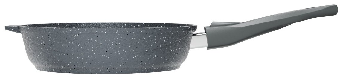 Сковорода Мечта Гранит С028701, с антипригарным покрытием, со съемной ручкой и крышкой, серый, диаметр 28 см