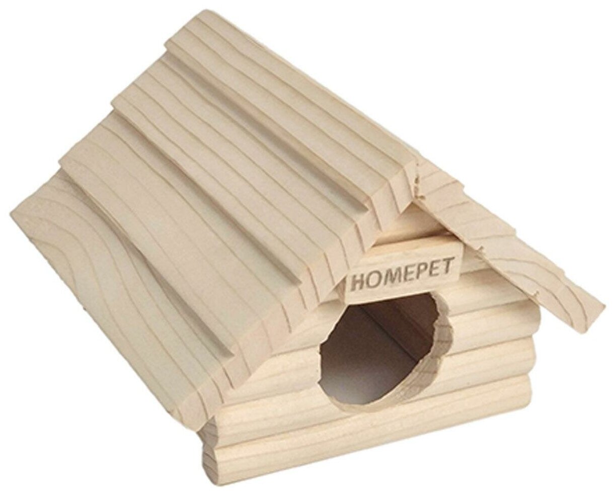 Домик для мелких грызунов деревянный Homepet 13 х 13,5 х 10 см (1 шт)
