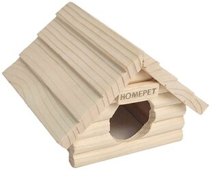 Домик для мелких грызунов HOMEPET деревянный 13*13,5*10 см