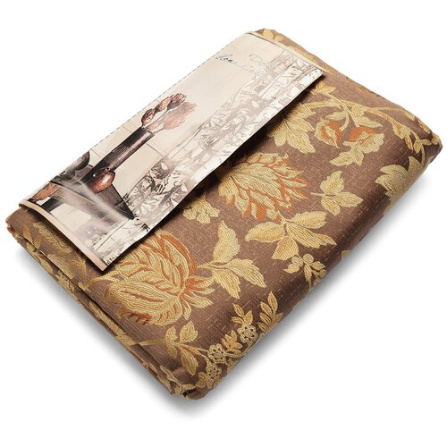 Штора Портьера DT Home, на шторной ленте 123035 коричневая, 2х2,7