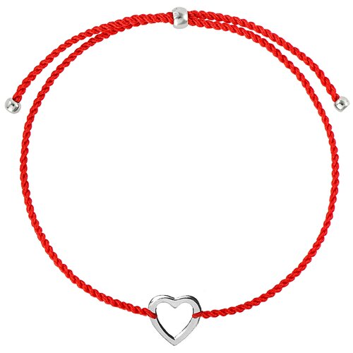 фото Wanna? be! браслет "boys and girls" сердечко из серебра на красной нити sb006-011, 21 см, 0.83 г