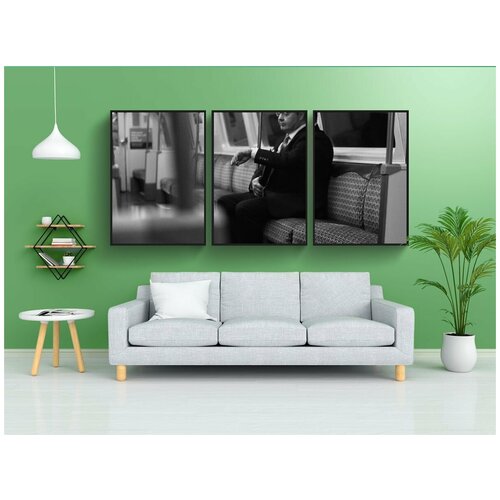 фото Набор модулных постеров для интерьера "пассажир, тренироваться, метро" 60x90 см. в тубусе, без рамки lotsprints