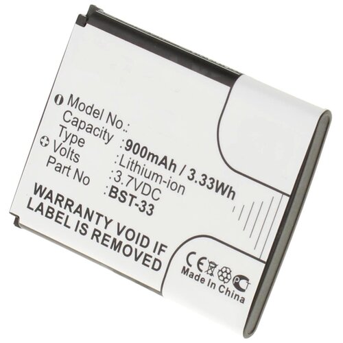 Аккумулятор iBatt iB-U4-M355 900mAh для Sony Ericsson K660i, W715, Z320i, K630i, C901 Greenheart, Z250i, V800i, K550im, Sprio, TM506,