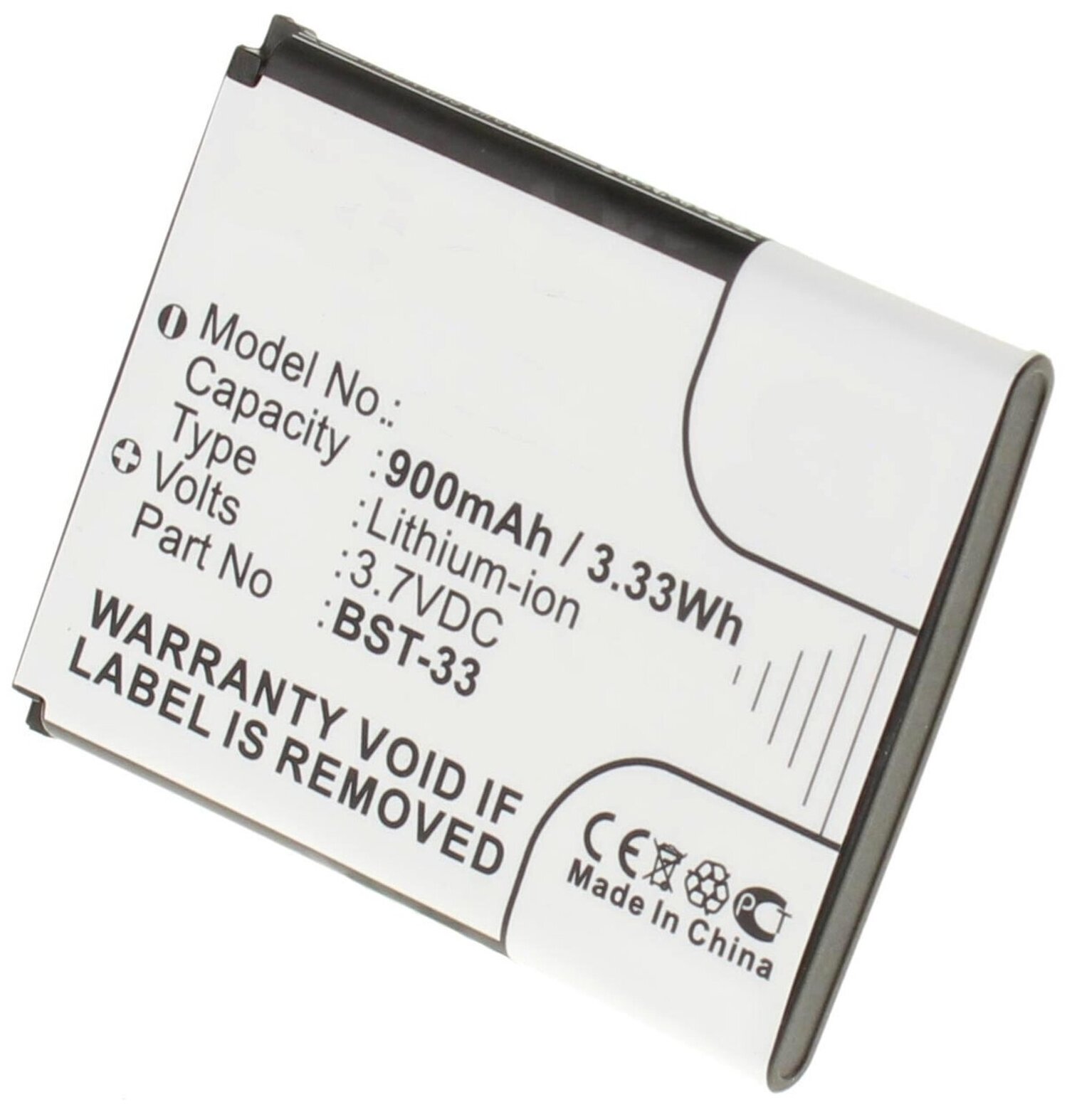 Аккумулятор iBatt iB-U4-M355 900mAh для Sony Ericsson K660i, W715, Z320i, K630i, C901 Greenheart, Z250i, V800i, K550im, Sprio, TM506,