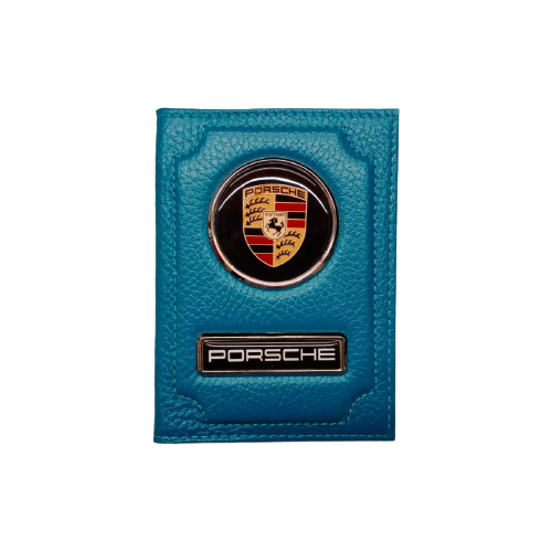 Обложка для автодокументов Porsche (порше) кожаная флотер