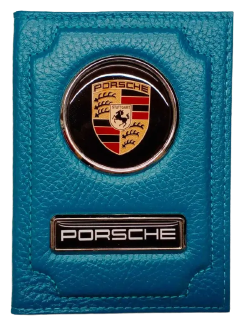 Обложка для автодокументов Porsche (порше) кожаная флотер
