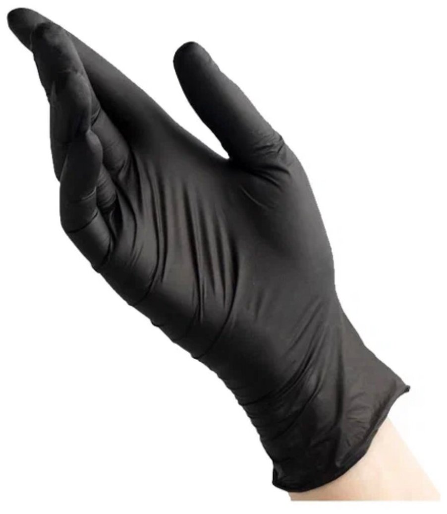 Перчатки медицинские Benovy 100 шт (50 пар) размер XS нитриловые цвет черный 1уп.