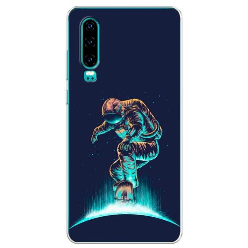 фото Силиконовый чехол "космонавт-скейтер" на huawei p30 / хуавей п30 case place