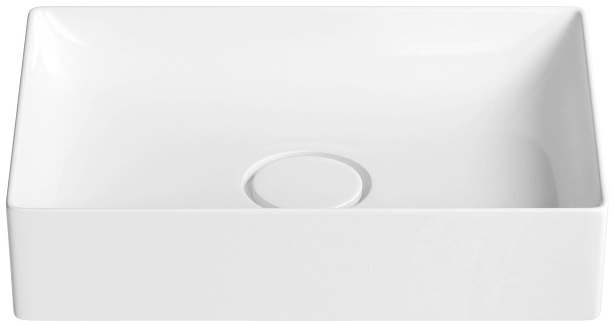Накладная раковина для ванной комнаты Wellsee Pure BY Wellsee 150702000, ширина умывальника 50 см, цвет глянцевый белый - фотография № 1