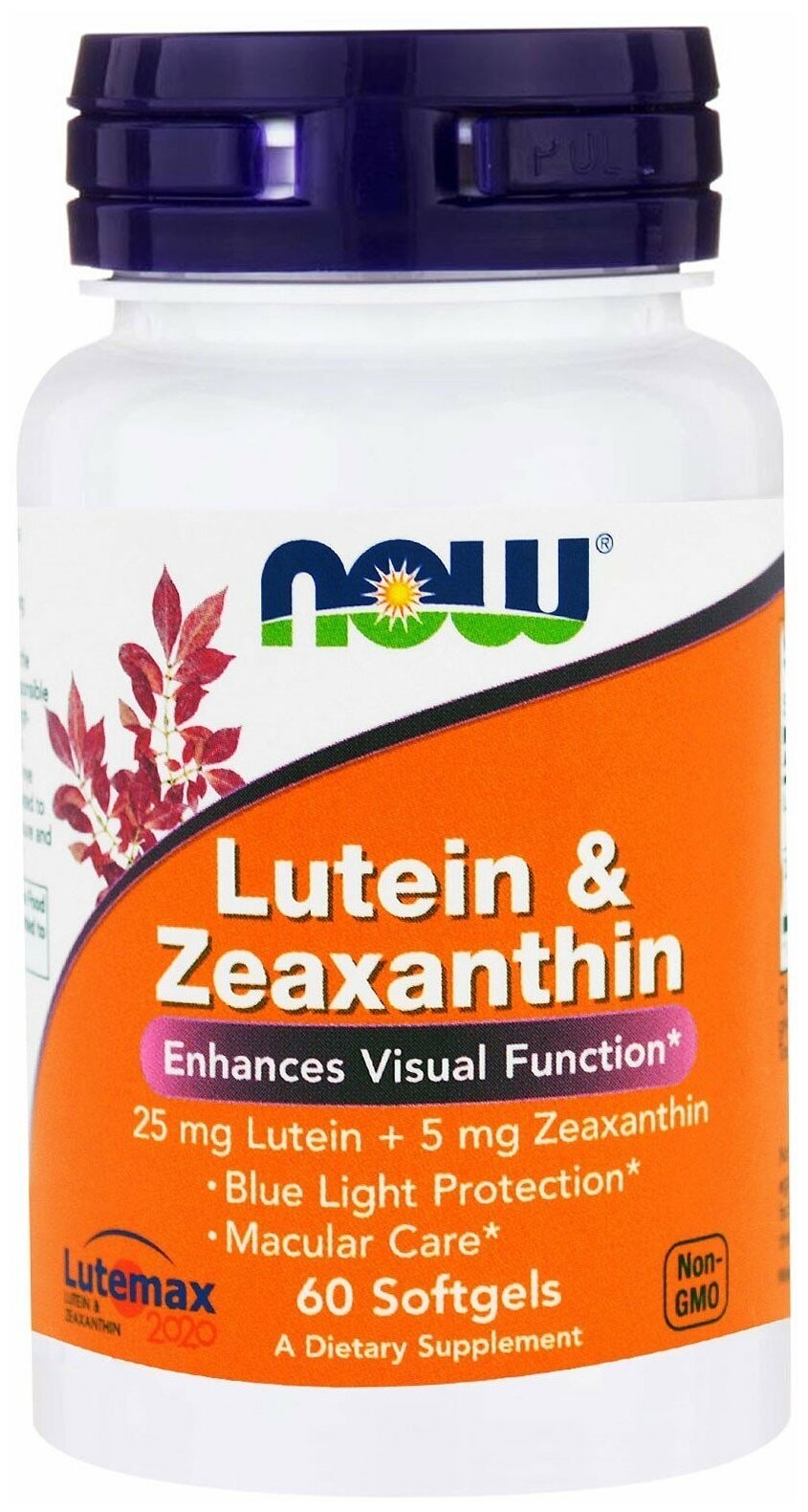 Капсулы NOW Lutein & Zeaxanthin, 50 г, 60 шт.