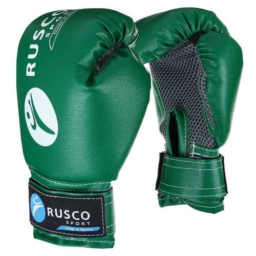 Перчатки боксерские RUSCO SPORT детские кож.зам. 4 Oz зеленые