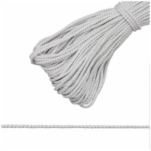 С1080 Шнур отд. плетеный с метанитом 2мм*30м (белый/серебро), 30 м