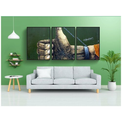 фото Набор модулных постеров для интерьера "граффити, стена, уличное искусство" 60x90 см. в тубусе, без рамки lotsprints