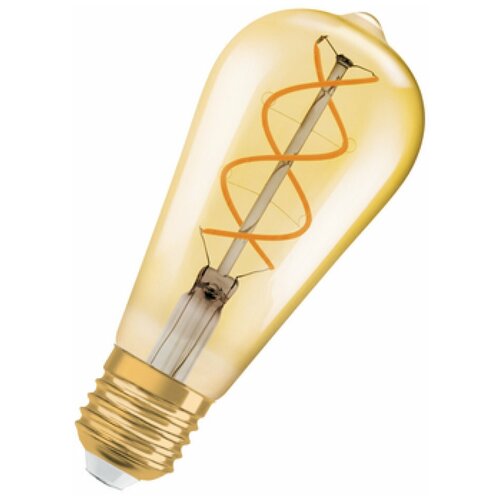 Светодиодная филаментная лампа Osram Vintage 1906 LED CL Edison DIM FIL-спираль GOLD 25 4,5W/820 E27 140x64мм капля 4058075269965