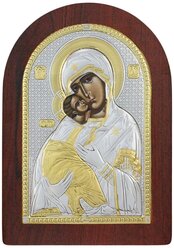 Икона Серебряная Греческая Agio Silver Владимирская Божья Мать 8Х10 см.