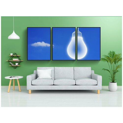 фото Набор модулных постеров для интерьера "идея, лампочка, просвещение" 60x90 см. в тубусе, без рамки lotsprints