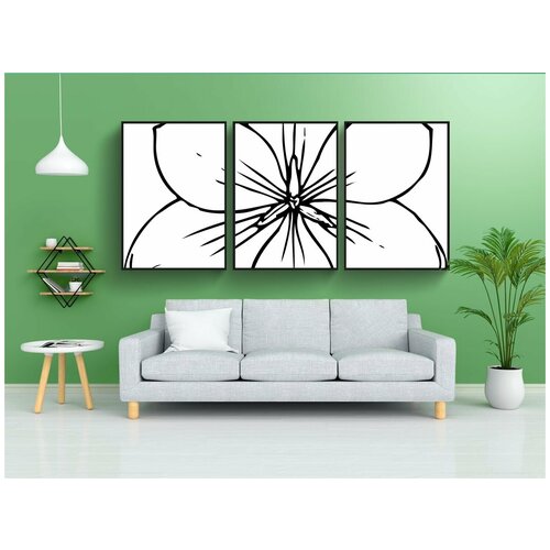 фото Набор модулных постеров для интерьера "цветок, белый, блум" 60x90 см. в тубусе, без рамки lotsprints