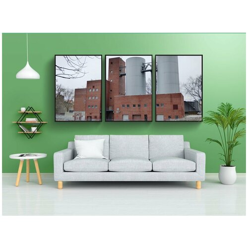 фото Набор модулных постеров для интерьера "бункер, силосы, фабрика" 60x90 см. в тубусе, без рамки lotsprints