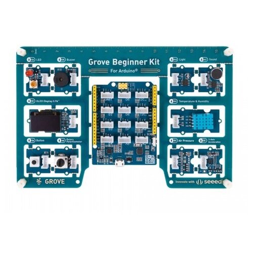 Товар для умного дома Seeed Набор датчиков и модулей Grove Beginner Kit 110061162 for Arduino (All-in-one Arduino Compatible Board) 110061162 grove beginner kit for arduino all in one arduino compatible board with 10 sensors and 12 projects