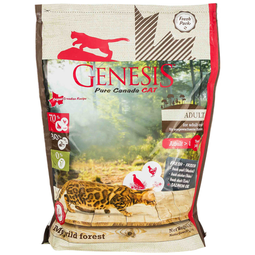 GENESIS PURE CANADA MY WILD FOREST ADULT беззерновой для взрослых кошек с уткой, перепелкой и курицей (0,34 кг)