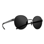 Титановые солнцезащитные очки GRESSO Rochester - круглые / черные - изображение