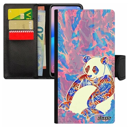 фото Чехол книжка на мобильный galaxy s7 edge, "панда" бамбук медведь utaupia