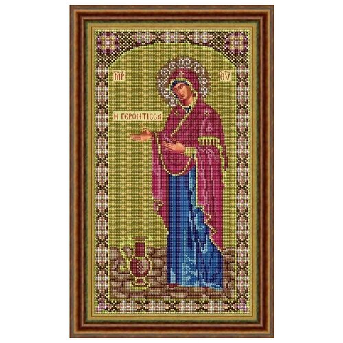 икона из селенита божией матери геронтисса Вышивка бисером Икона Божией Матери Геронтисса GC-И050, 20x36 см см.