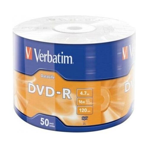 фото Verbatim диски dvd-r verbatim 16x 4.7gb data life 50шт 43791