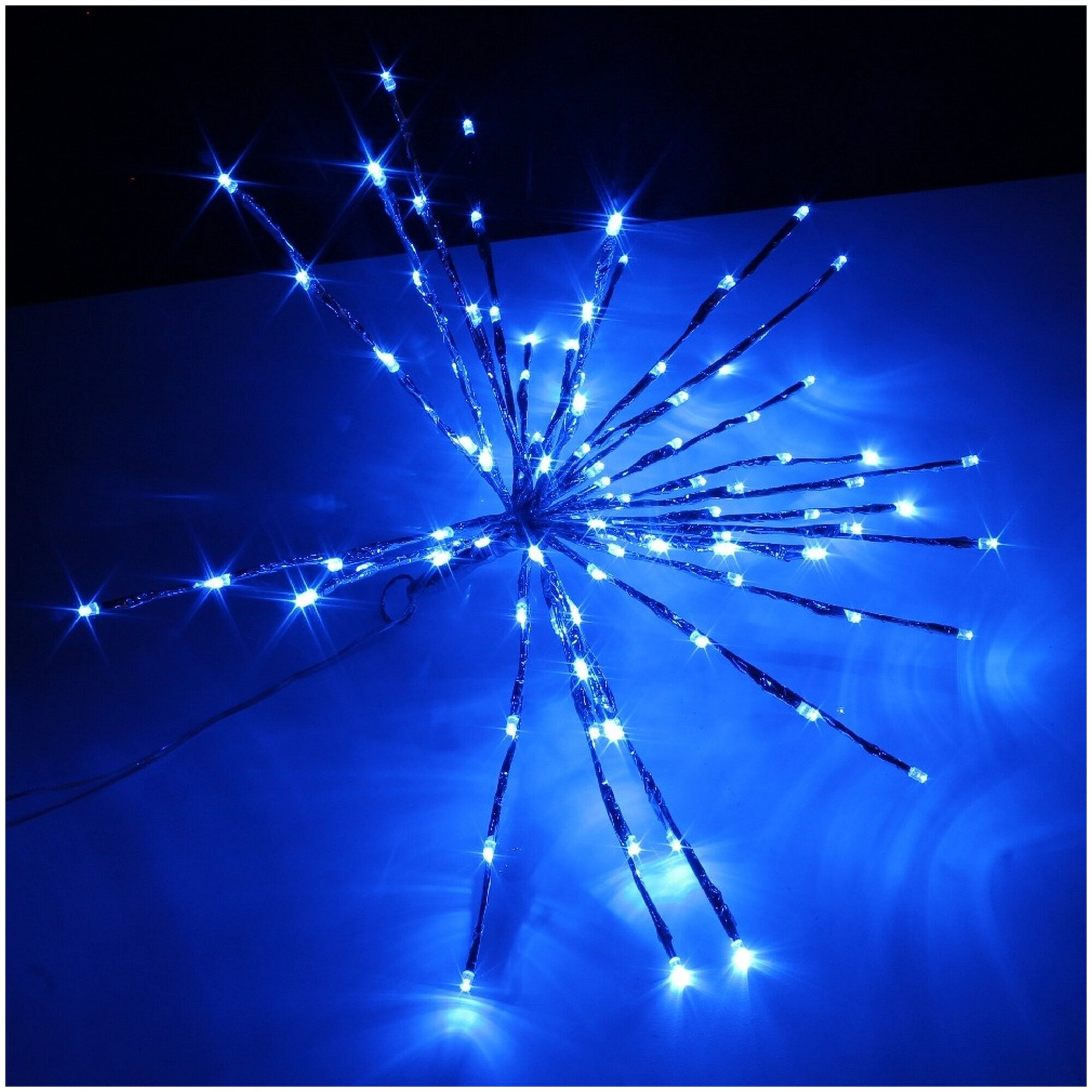 Декорация SHLights Еж, 80 LED, уличная, мерцающая, синий-белый (TB-40-WB) - фотография № 1