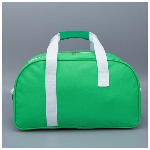 фото Сумка спортивная на молнии, без подклада, длинный ремень, цвет зелёный textura