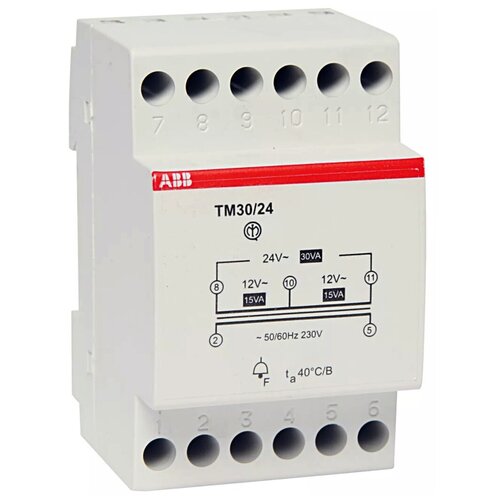 TM 30/24 Понижающий трансформатор 230/12-24В 30VA ABB, 2CSM228765R0802