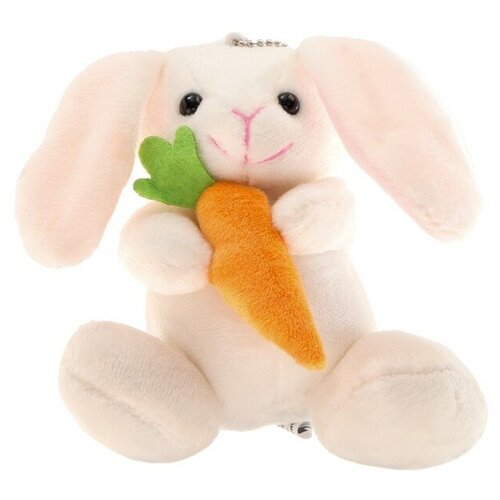 Мягкая игрушка «Кролик с морковкой», цвет белый детская футболка кролик с морковкой 164 белый