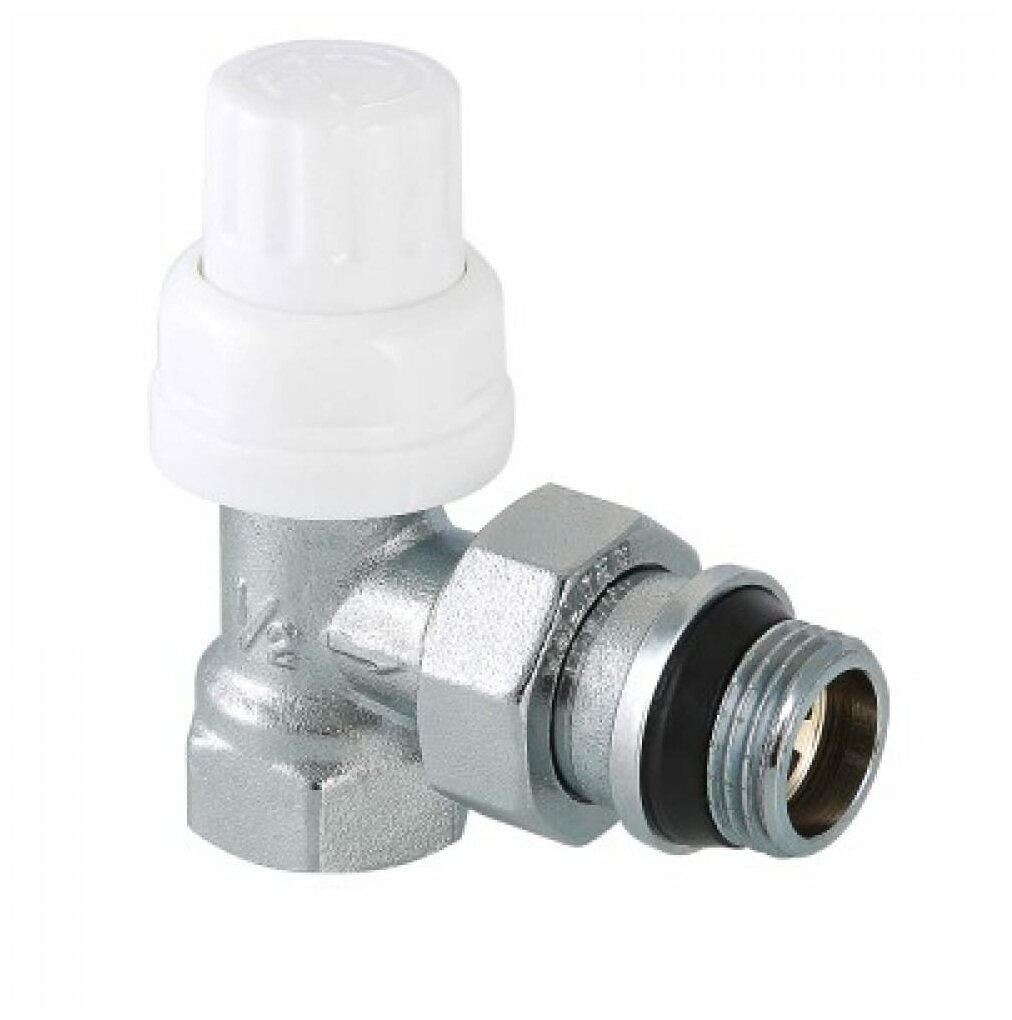Клапан (вентиль) регулирующий ручной угловой VALTEC (VT.031. NR.04) 1/2 НР(ш) х 1/2 ВР(г) для радиатора