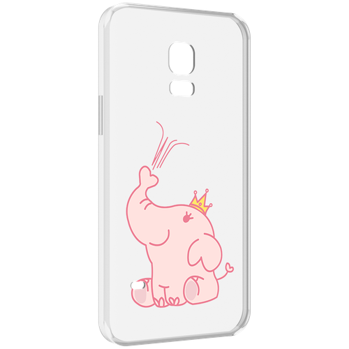 Чехол MyPads слоник-принц детский для Samsung Galaxy S5 mini задняя-панель-накладка-бампер
