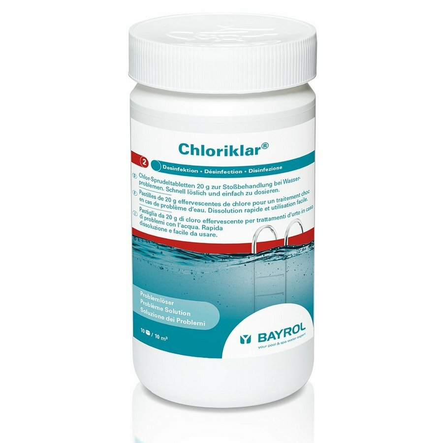 Быстрорастворимые таблетки для дезинфекции Хлориклар (Chloriklar), 1 кг BAYROL