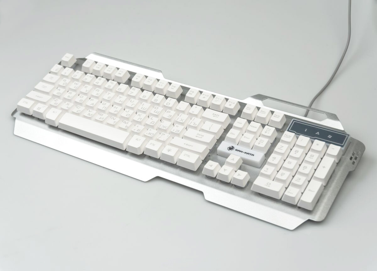 Клавиатура KGK-25U SILVER Dialog Gan-Kata - игровая с подсветкой 3 цвета, корпус металл, USB, серебристая
