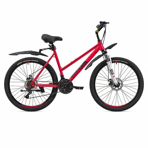 Велосипед женский горный дисковый 26 рост 170-185см 21 скоростей красный рама 19 MTB велик раш гоночный велоспорт хардтейл hardtail SHIMANO скоростной велосипед RUSH HOUR LADY 515 2012500₽