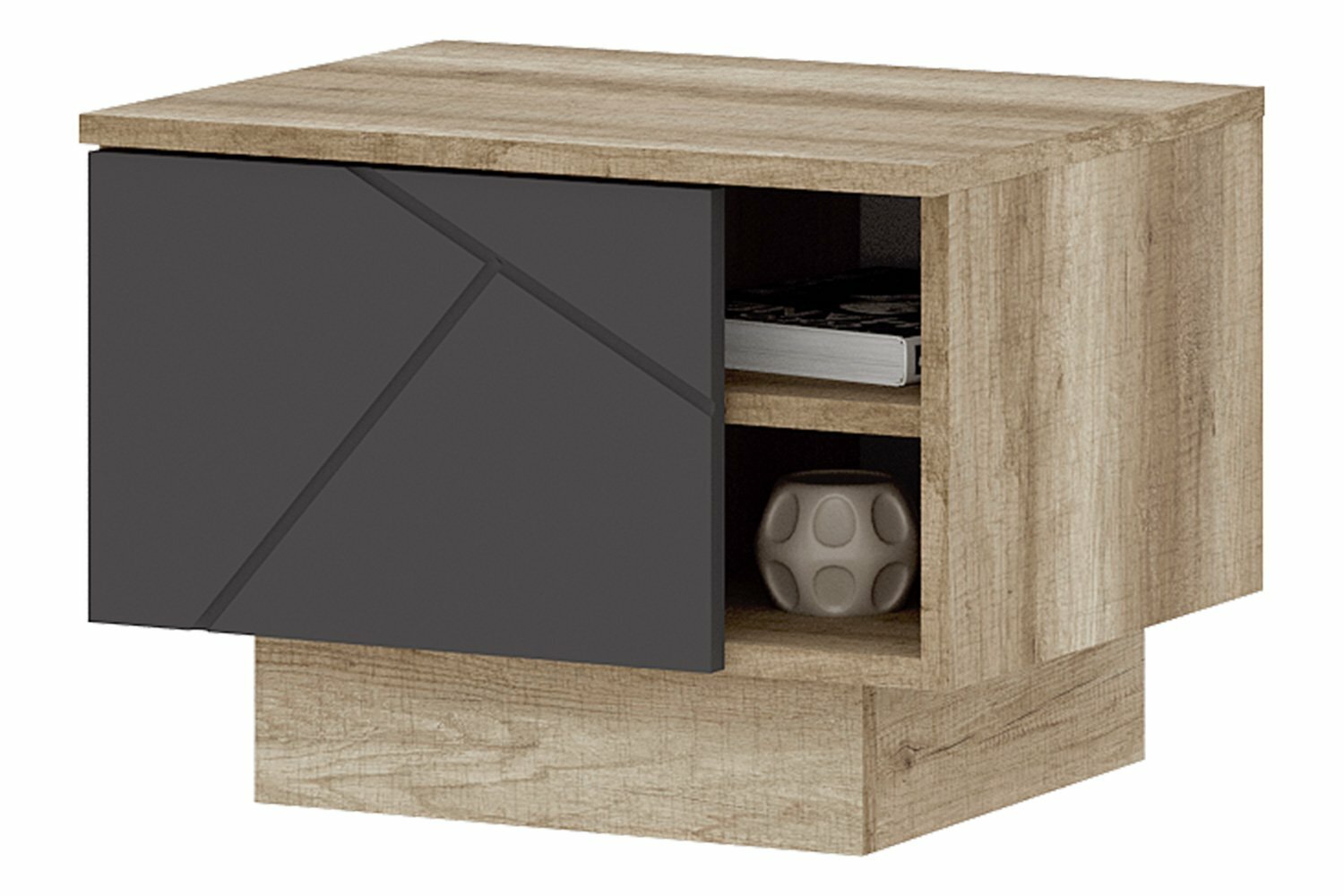 Тумба прикроватная Даллас напольная 50х366х402 МДФ/ЛДСП цвет дуб каньон софт графит