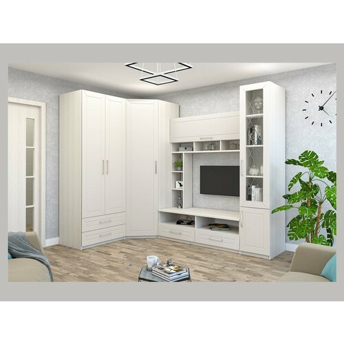 Модульная гостиная Аллегро 9 Модерн набор 4 Эмаль бежевая Бодега белая 56785₽