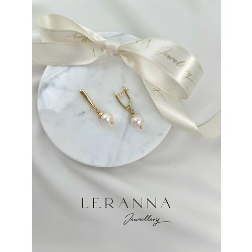 Серьги LERANNA Серьги с натуральным жемчугом классические, золотой, белый