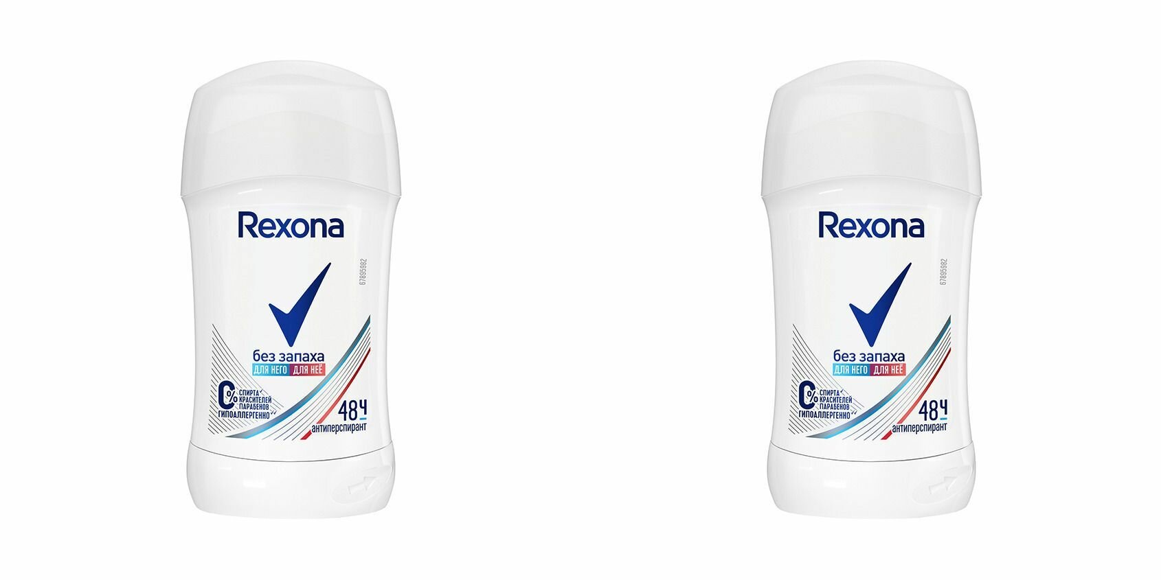 Rexona Дезодорант-антиперспирант стик Без запаха, 40 мл - 2 шт