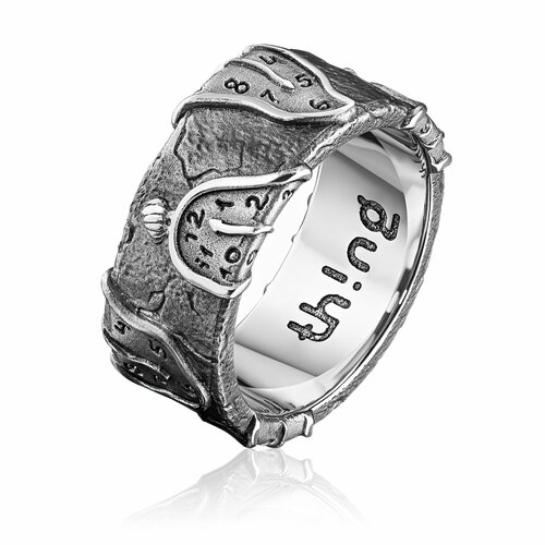 фото Кольцо thing jewelry, серебро, 925 проба, родирование, чернение, размер 21.5