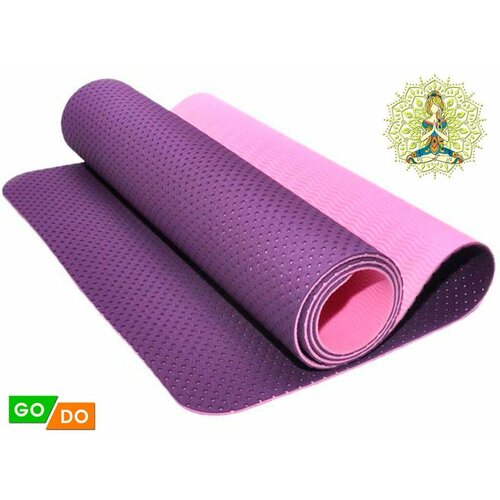 Коврик для йоги и фитнеса: TJD-FO066 (Фиолетово-розовый)