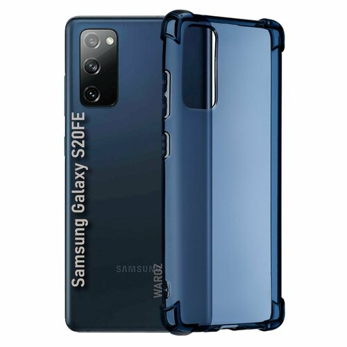 Чехол для смартфона Samsung Galaxy S20FE, S20 Lite силиконовый противоударный с защитой камеры, бампер с усиленными углами для телефона Самсунг Галакси С20 ФЕ, С20 Лайт прозрачный синий матовый силиконовый чехол гирлянда из перьев 3 на samsung galaxy s20 самсунг галакси s20 плюс