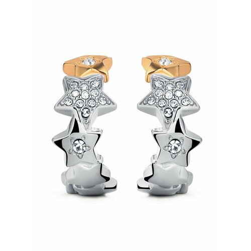 Серьги конго FURLA, кристалл, серебряный, розовый