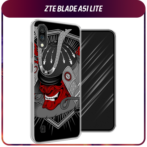 Силиконовый чехол на ZTE Blade A51 lite/A5 (2020) / ЗТЕ Блэйд А51 Лайт/A5 (2020) Красная маска самурая