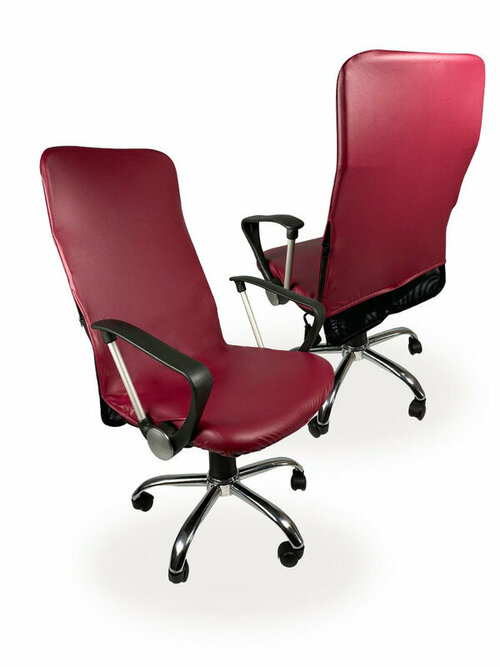 Чехол на мебель для компьютерного кресла гелеос 513М, размер М, кожа, темно-бордовый